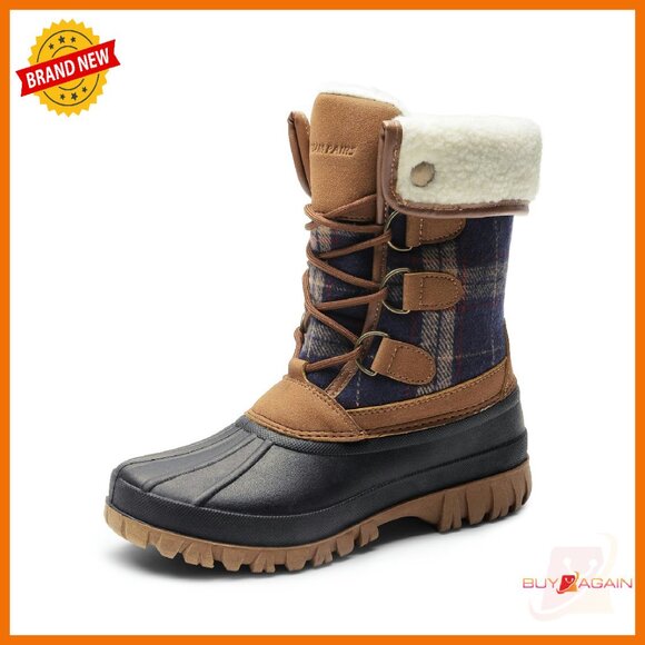 Shoes - Women's Winter Duck Boots Waterproof Faux Fur Lined Snow Boots